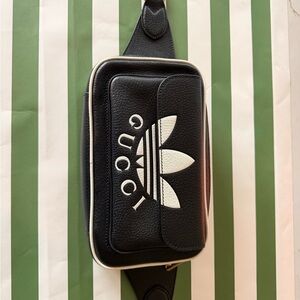 Gucci Black and White Leather Belt Bag